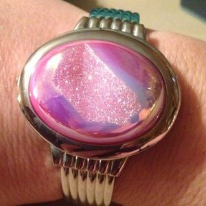 Stunning! Burgi Pink Druzy stone watch